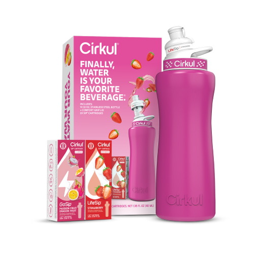 32oz. Hot Pink Stainless Steel Bottle Starter Kit - Travel Edit