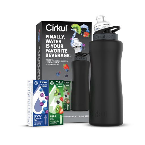 32oz. Matte Black Stainless Steel Bottle Starter Kit - Weekend Pair