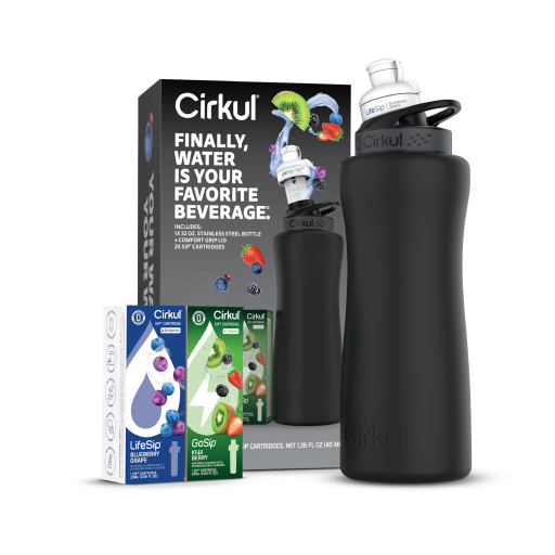 32oz. Matte Black Stainless Steel Bottle Starter Kit - Weekend Pair